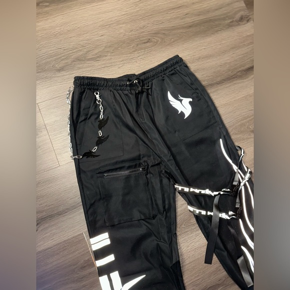 Illenium Reflective cargo pants I Heart Raves Sphere men’s XL - Picture 7 of 15